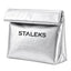 Cosmetic bag silver eco-leather, size L