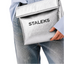 Cosmetic bag silver eco-leather, size L
