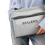Cosmetic bag silver eco-leather, size L