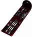 Zinger manicure set of 9 tools in real patent leather - Cherry Red