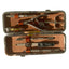 Zinger Manicure Set of 7 tools in Real Leather Case - Brown